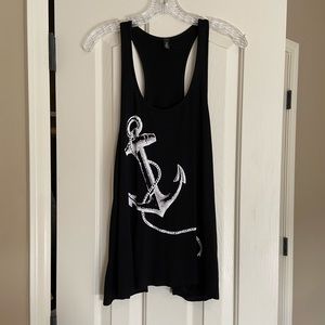 Flowy anchor racerback tank top